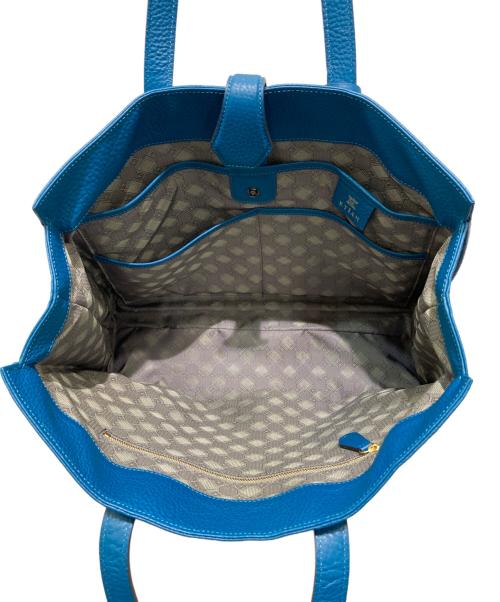 ETiAM（エティアム）ETiAM (エティアム) シュリンク スクエアトートバッグ ブルーの古着・服飾アイテム