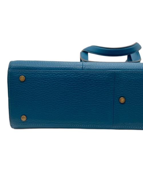 ETiAM（エティアム）ETiAM (エティアム) シュリンク スクエアトートバッグ ブルーの古着・服飾アイテム