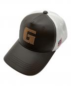 BRIEFINGブリーフィング）の古着「LEATHER INITIAL MESH CAP」｜ブラウン