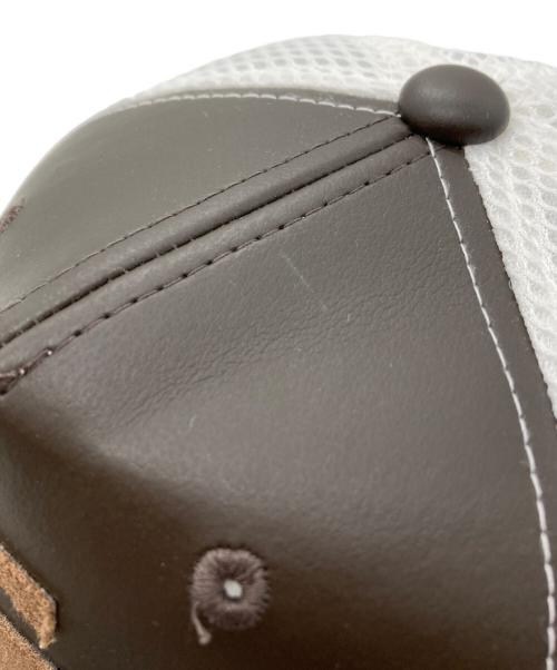 BRIEFING（ブリーフィング）BRIEFING (ブリーフィング) LEATHER INITIAL MESH CAP ブラウンの古着・服飾アイテム
