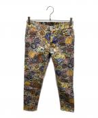 Hysteric Glamourヒステリックグラマー）の古着「WAPPEN REMIX柄 9分丈スリムパンツ」｜マルチカラー
