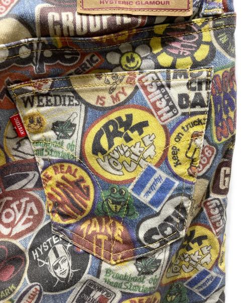 Hysteric Glamour（ヒステリックグラマー）Hysteric Glamour (ヒステリックグラマー) WAPPEN REMIX柄 9分丈スリムパンツ マルチカラー サイズ:25の古着・服飾アイテム
