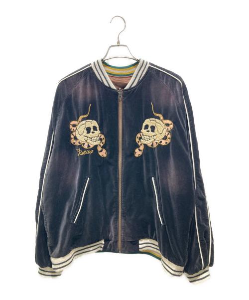 DEUS EX MACHINA（デウス エクス マキナ）DEUS EX MACHINA (デウス エクス マキナ) インパーマネント レゾナンス ジャケット/スカジャン ブラック×ブラウン サイズ:Lの古着・服飾アイテム