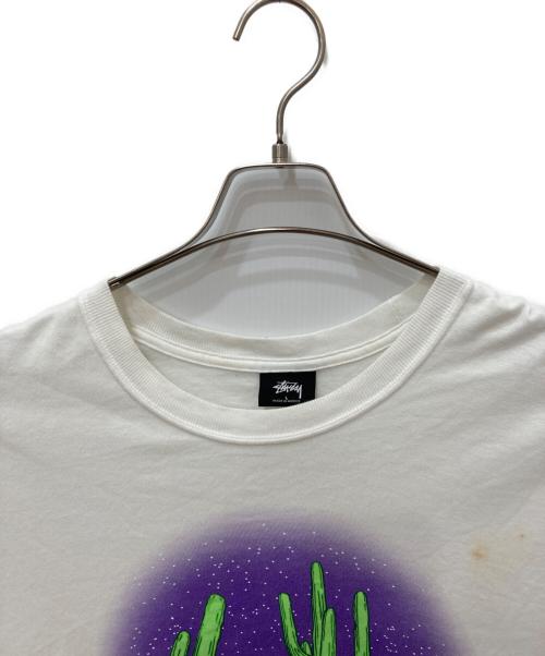 stussy（ステューシー）stussy (ステューシー) サボテンプリントTシャツ ホワイト サイズ:Lの古着・服飾アイテム