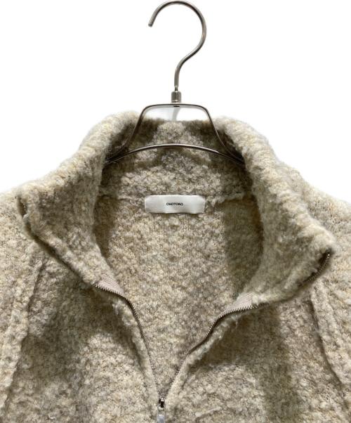 OHOTORO（オオトロ）OHOTORO (オオトロ) cottage zipper knit ベージュ サイズ:記載無しの為実寸参照の古着・服飾アイテム