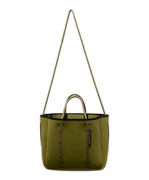 STATE OF ESCAPE（ステイトオブエスケープ）STATE OF ESCAPE (ステイトオブエスケープ) PETITE ESCAPE tote bag 黄緑の古着・服飾アイテム