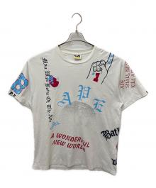BAPE BY A BATHING APE（ベイプバイアベイシングエイプ）の古着「プリントTシャツ」｜ホワイト