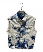 DSQUARED2ディースクエアード）の古着「ブリーチデニムベスト」｜インディゴ