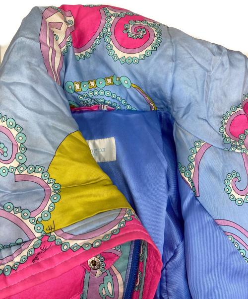 Emilio Pucci（エミリオ プッチ）Emilio Pucci (エミリオ プッチ) 総柄ダウンジャケット ブルー サイズ:36の古着・服飾アイテム
