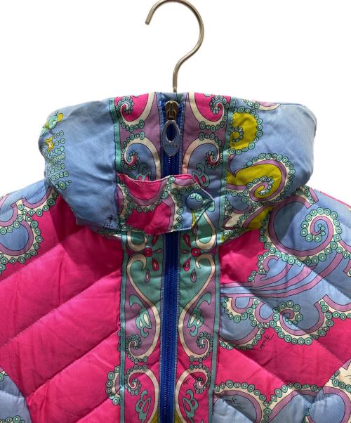 Emilio Pucci（エミリオ プッチ）Emilio Pucci (エミリオ プッチ) 総柄ダウンジャケット ブルー サイズ:36の古着・服飾アイテム