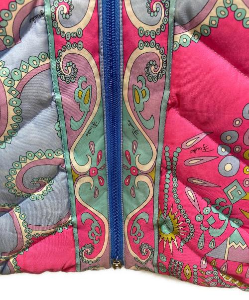 Emilio Pucci（エミリオ プッチ）Emilio Pucci (エミリオ プッチ) 総柄ダウンジャケット ブルー サイズ:36の古着・服飾アイテム