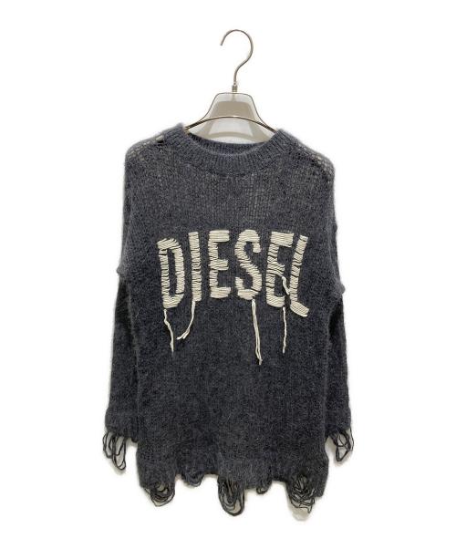 DIESEL（ディーゼル）DIESEL (ディーゼル) クロシェニット グレー サイズ:XSの古着・服飾アイテム