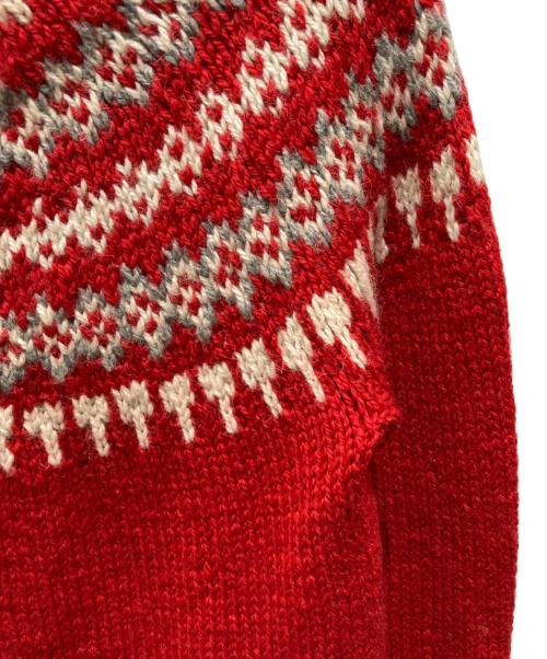 hysterics（ヒステリックス）hysterics (ヒステリックス) CANADIAN SWEATER (カナディアンセーター) カウチンニットカーディガン レッド サイズ:記載無しの為実寸参照の古着・服飾アイテム