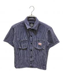 stussy（ステューシー）の古着「半袖ワークシャツ」｜ネイビー