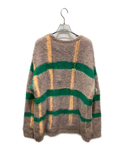 PAMM（パム）pamm (パム) 透明な空気のチェックニット ブラウン サイズ:Fの古着・服飾アイテム