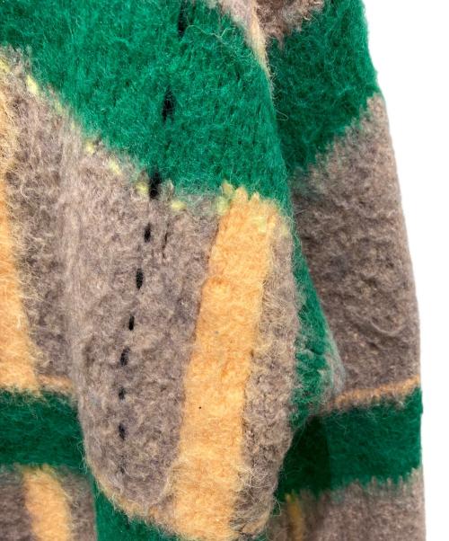 PAMM（パム）pamm (パム) 透明な空気のチェックニット ブラウン サイズ:Fの古着・服飾アイテム