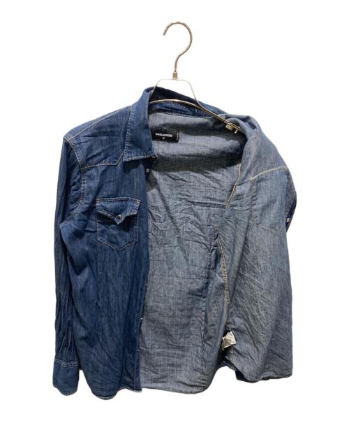 DSQUARED2（ディースクエアード）DSQUARED2 (ディースクエアード) デニムウエスタンシャツ ブルー サイズ:48の古着・服飾アイテム