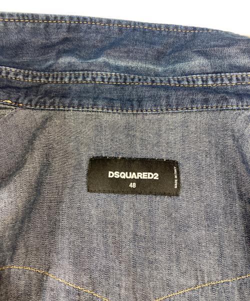 DSQUARED2（ディースクエアード）DSQUARED2 (ディースクエアード) デニムウエスタンシャツ ブルー サイズ:48の古着・服飾アイテム