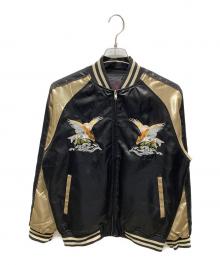 一心如鏡（イッシンニョキョウ）の古着「鷹刺繍スカジャン」｜ブラック