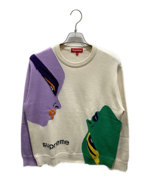 SUPREME（シュプリーム）Supreme (シュプリーム) Faces Sweater ホワイト サイズ:Mの古着・服飾アイテム