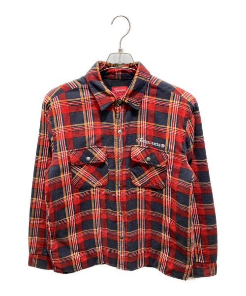 SUPREME（シュプリーム）SUPREME (シュプリーム) INDEPENDENT (インディペンデント) Quilted Flannel Shirt レッド サイズ:Sの古着・服飾アイテム