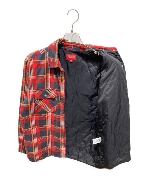 SUPREME（シュプリーム）SUPREME (シュプリーム) INDEPENDENT (インディペンデント) Quilted Flannel Shirt レッド サイズ:Sの古着・服飾アイテム