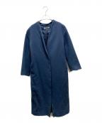 Lallia Muラリア ムー）の古着「ノーカラーロングコート」｜ブルー