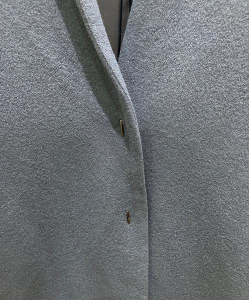 Lallia Mu（ラリア ムー）Lallia Mu (ラリア ムー) ノーカラーロングコート ブルー サイズ:Mの古着・服飾アイテム