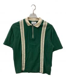PALMES（PALMES）の古着「Luca Zip Polo」｜グリーン