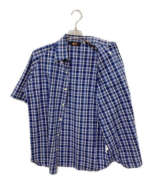 A BATHING APE（アベイシングエイプ）A BATHING APE (アベイシングエイプ) チェックシャツ ブルー サイズ:Lの古着・服飾アイテム