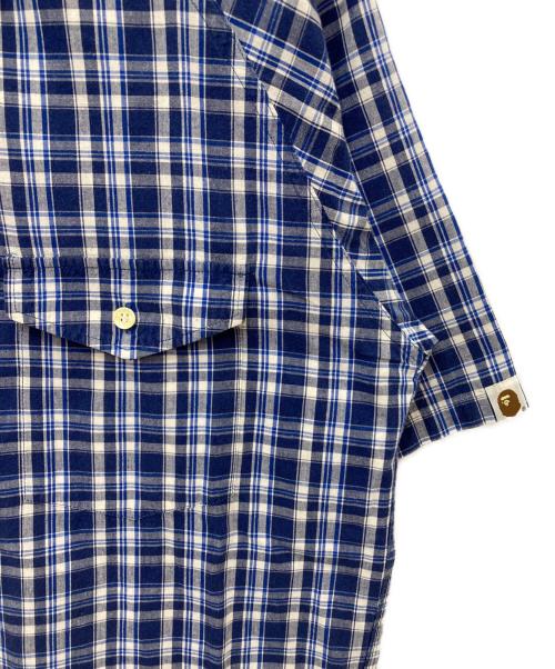 A BATHING APE（アベイシングエイプ）A BATHING APE (アベイシングエイプ) チェックシャツ ブルー サイズ:Lの古着・服飾アイテム