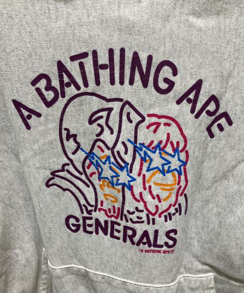 A BATHING APE（ア ベイシング エイプ）A BATHING APE (ア ベイシング エイプ) プリントパーカー グレー サイズ:Lの古着・服飾アイテム