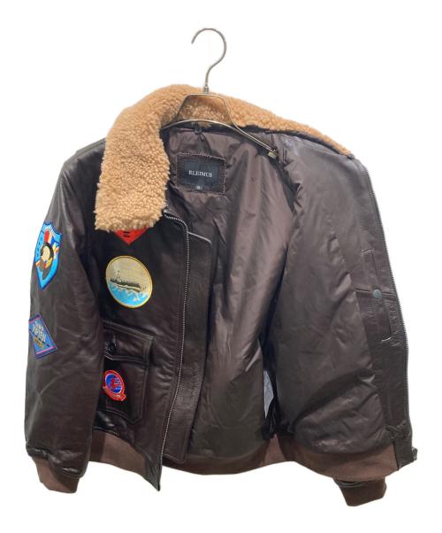 RLEIMUS（-）RLEIMUS (-) ワッペン付フライトジャケット ブラウン サイズ:XLの古着・服飾アイテム