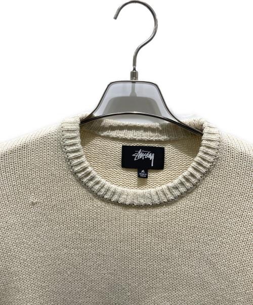 stussy（ステューシー）stussy (ステューシー) SURFMAN ICON COTTON LINEN CREW ベージュ サイズ:Mの古着・服飾アイテム