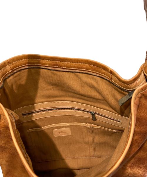 dan genten（ダン ゲンテン）dan genten (ダン ゲンテン) レザートートバッグ ブラウンの古着・服飾アイテム