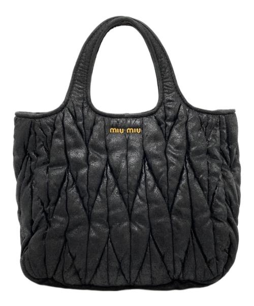 MIU MIU（ミュウミュウ）MIU MIU (ミュウミュウ) マテラッセレザーハンドバッグ ブラックの古着・服飾アイテム