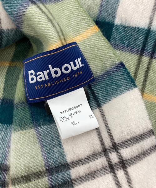 Barbour（バブアー）Barbour (バブアー) マフラー グリーン×ホワイトの古着・服飾アイテム