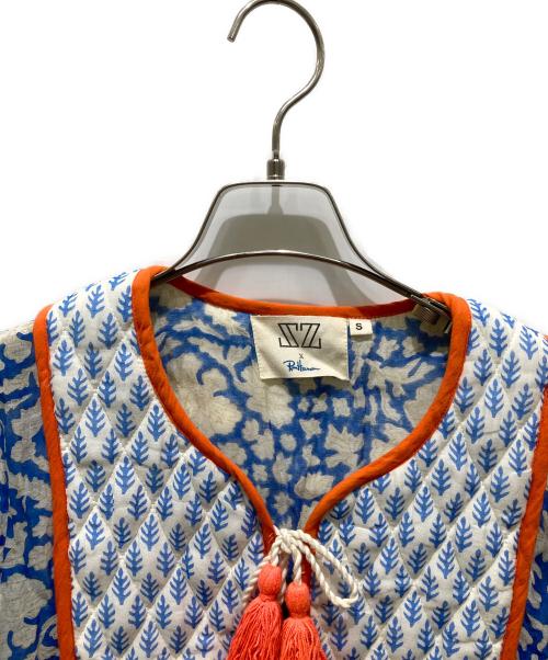 SZ Blockprints（エスゼットブロックプリント）SZ Blockprints (エスゼットブロックプリント) Ron Herman (ロンハーマン) 別注 Silk Jodhpur Dress ブルー×ホワイト サイズ:Sの古着・服飾アイテム