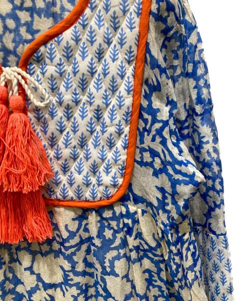 SZ Blockprints（エスゼットブロックプリント）SZ Blockprints (エスゼットブロックプリント) Ron Herman (ロンハーマン) 別注 Silk Jodhpur Dress ブルー×ホワイト サイズ:Sの古着・服飾アイテム