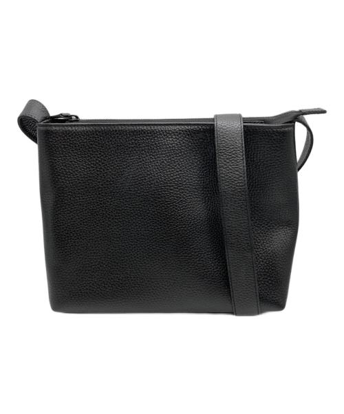 Hush Tug（ハッシュタグ）HUSH TUG (ハッシュタグ) レザーショルダーバッグ ブラックの古着・服飾アイテム