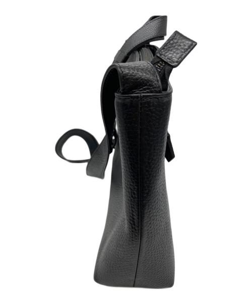 Hush Tug（ハッシュタグ）HUSH TUG (ハッシュタグ) レザーショルダーバッグ ブラックの古着・服飾アイテム