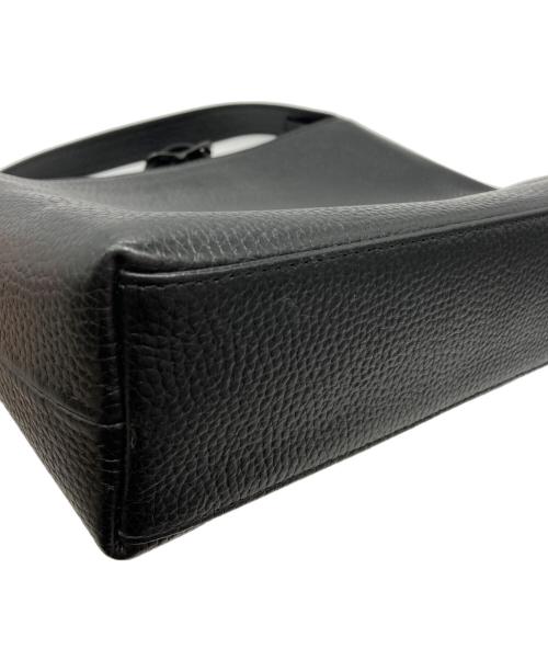 Hush Tug（ハッシュタグ）HUSH TUG (ハッシュタグ) レザーショルダーバッグ ブラックの古着・服飾アイテム