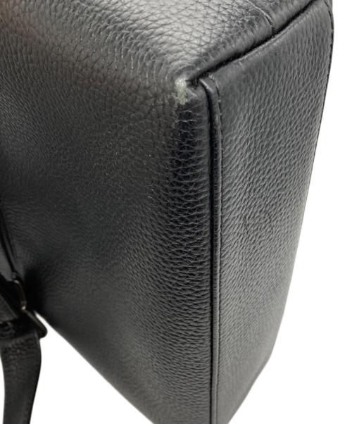 Hush Tug（ハッシュタグ）HUSH TUG (ハッシュタグ) レザーショルダーバッグ ブラックの古着・服飾アイテム