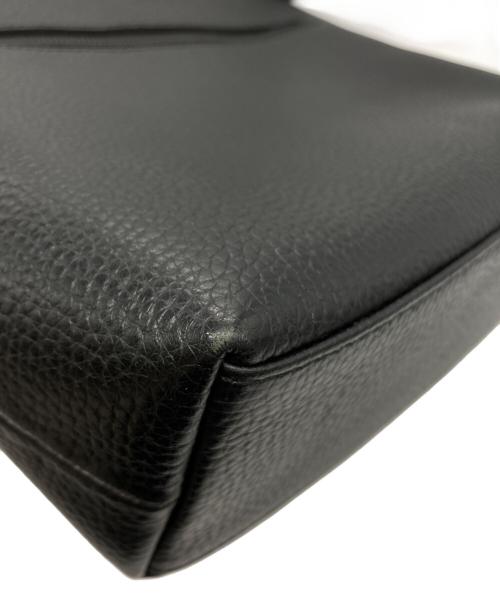 Hush Tug（ハッシュタグ）HUSH TUG (ハッシュタグ) レザーショルダーバッグ ブラックの古着・服飾アイテム