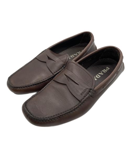 PRADA（プラダ）PRADA (プラダ) PRADAドライビングシューズ ブラウン サイズ:5 1/2の古着・服飾アイテム