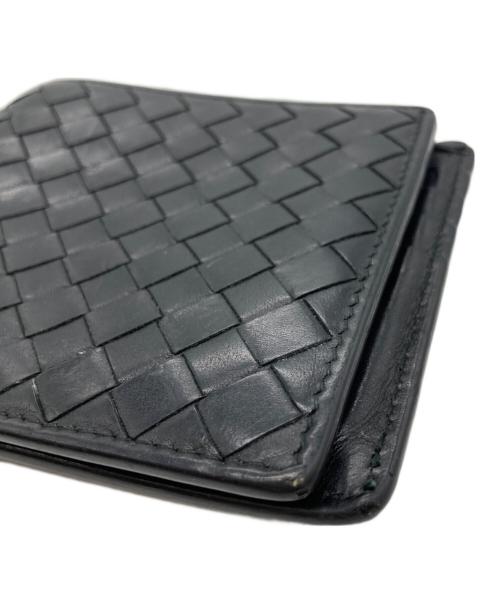 BOTTEGA VENETA（ボッテガベネタ）BOTTEGA VENETA (ボッテガベネタ) イントレチャート2つ折り財布 ブラックの古着・服飾アイテム