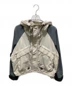 BEAMSビームス）の古着「3トーン ナイロン フーディジャケット」｜ベージュ