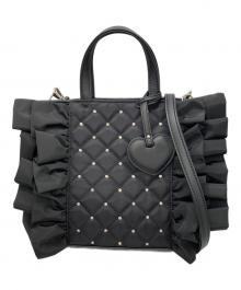 DIANA（ダイアナ）の古着「キルティングフリル2WAYバッグ」｜ブラック