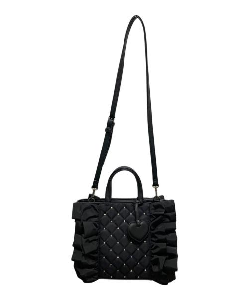 DIANA（ダイアナ）DIANA (ダイアナ) キルティングフリル2WAYバッグ ブラックの古着・服飾アイテム