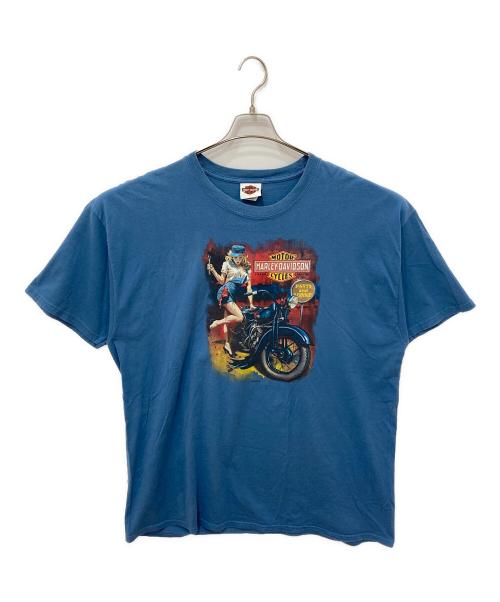 HARLEY-DAVIDSON（ハーレーダビッドソン）HARLEY-DAVIDSON (ハーレーダビッドソン) プリントTシャツ ブルー サイズ:2XLの古着・服飾アイテム